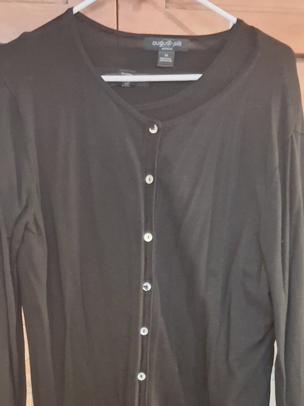 August Silk black cardigan Plus 2X